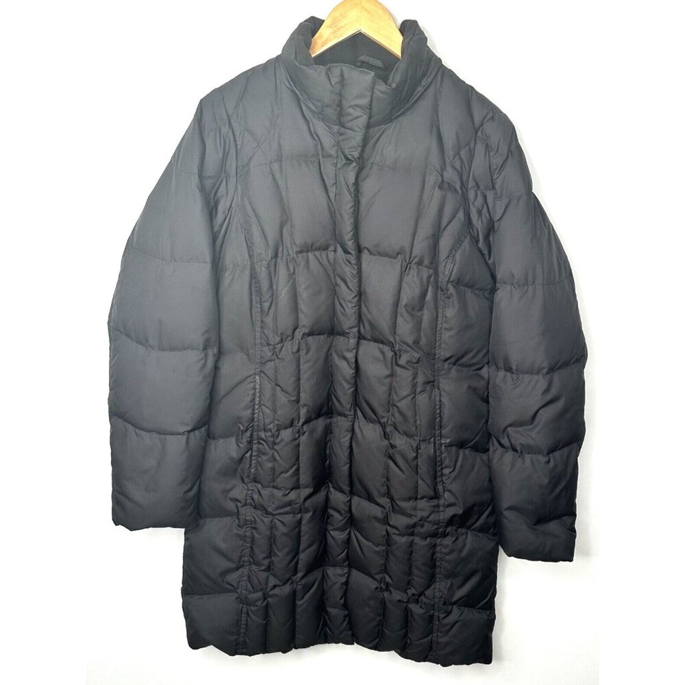 Eddie Bauer Goose Down Puffer Jacket 700 Fill Long Black Womens Size X-Small